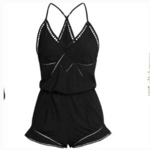 Le Marche by Naked Princess Black Isabella Romper Size Small